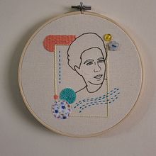 Mi Proyecto del curso: Retrato lineal bordado. Bordado projeto de Andrea Rojas - 21.06.2021