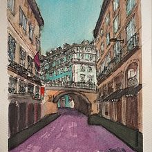 Mi Proyecto del curso: Representación arquitectónica en acuarela .. Traditional illustration, Sketching, Drawing, Watercolor Painting, Architectural Illustration, and Sketchbook project by acuevas123 - 06.15.2021