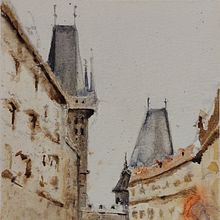 Mi Proyecto del curso: Representación arquitectónica en acuarela. Een project van Traditionele illustratie,  Schetsen,  Tekening, Aquarelschilderen,  Architecturale illustratie y Sketchbook van Ezequiel Mariano Laplaze - 21.06.2021