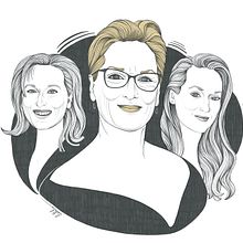 Meryl Streep. Un proyecto de Ilustración tradicional, Cine, Dibujo, Dibujo de Retrato, Dibujo realista, Dibujo digital e Ilustración editorial de Olalla Ruiz - 22.06.2021