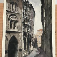 Il mio progetto del corso: Paesaggi urbani ad acquerello. Fine Arts, Watercolor Painting, and Architectural Illustration project by simonemanfrini - 06.22.2021