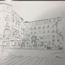 Mi Proyecto del curso: Arco de entrada a la plaza mayor de Salamanca. Un progetto di Design, Illustrazione tradizionale, Bozzetti, Illustrazione architettonica e Sketchbook di JOSE Rodriguez Carcaño - 23.06.2021