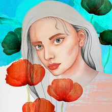 My project in Illustrated Portrait in Watercolor course. Traditional illustration, Fine Arts, Painting, Drawing, Watercolor Painting, Portrait Drawing, and Artistic Drawing project by Denitsa Katelieva - 06.23.2021