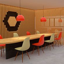 Coworking " Bee Design" en Madrid. Un progetto di Interior design, Design, 3D, Architettura e Design e creazione di mobili di Irene de la Cruz Cañete - 09.02.2021