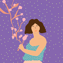 🌸 Mujer con flores 🌺. Ilustração tradicional, Design, Design de personagens, Gestão de design, Criatividade, Design de cartaz, Desenho artístico, Ilustração infantil, Design digital e Ilustração editorial projeto de Sabrina Quispe Vouilloud - 02.05.2021