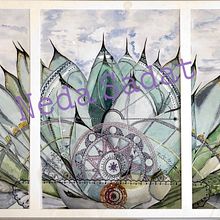 Un Viaje Cósmico con Mantarrayas Estelares . Pictură în acuarelă de Nada Sadat Moshashaei - 06.19.2021