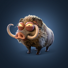 Wild Pig: Creación de pelo 3D con XGen de Maya . 3D, 3D Modeling, 3D Character Design, and 3D Design project by Esteban Erazo Toscano - 06.24.2021