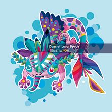 Axolotl alebrije, concepto Chibiboto/Daniel Lara. Un proyecto de Ilustración tradicional, Publicidad, Diseño de personajes, Br, ing e Identidad, Ilustración vectorial e Ilustración digital de Daniel Lara Pozos - 25.06.2021