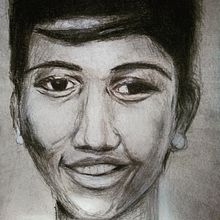 Aretha    Retrato realista al carboncillo. Un progetto di Illustrazione tradizionale, Belle arti, Disegno, Disegno di ritratti e Disegno realistico di chriskoch - 25.06.2021