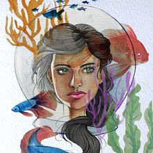 Meu projeto do curso: Retrato ilustrado em aquarela. Traditional illustration, Fine Arts, Painting, Drawing, Watercolor Painting, Portrait Drawing, and Artistic Drawing project by f_berger_b - 06.25.2021