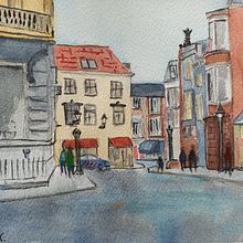 My project in Urban Landscapes in Watercolor course. Fine Arts, Watercolor Painting, and Architectural Illustration project by Mary Kendrick - 06.26.2021