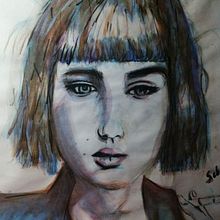 Alice Pagani en acuarela . Un progetto di Belle arti, Pittura, Pittura ad acquerello e Disegno di ritratti di Sebastián Camilo Leal Daza - 21.06.2021