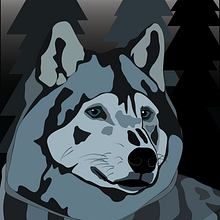 Lone Wolf in the Woods Vector Illustration. Un proyecto de Ilustración tradicional de liv_2 - 15.12.2020