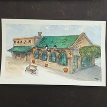 My project in Architectural Sketching with Watercolor and Ink course. Sketching, Drawing, Watercolor Painting, Architectural Illustration, Sketchbook & Ink Illustration project by Tulin Azim - 06.25.2021