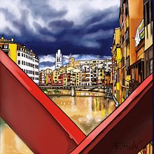 Girona. Traditional illustration, and Digital Illustration project by Rosa Martí - 06.28.2021