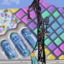 Casa Batlló en un vestido. Traditional illustration, Digital Illustration, and Fashion Design project by Rosa Martí - 06.28.2021