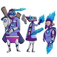 Mi Proyecto del curso: Fábrica de personajes ilustrados / 3 GUERREROS BIÓNICOS . Un progetto di Illustrazione tradizionale, Character design, Illustrazione digitale, Illustrazione infantile e Narrativa di Nicolás Martínez Hojas - 28.06.2021