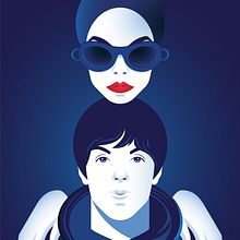 Jean Shrimpton-Paul McCartney by Richard Avedon. Traditional illustration, Vector Illustration, Poster Design, Digital Illustration, Digital Drawing, and Portrait Drawing project by Federman Lowis - 07.01.2021