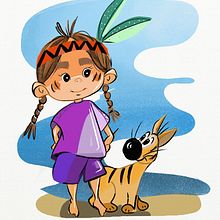 My project in Illustration and Character Design for Children’s Stories course -Tuca Orelhas Grandes and I'm a Scratched dog. Projekt z dziedziny Trad, c, jna ilustracja, Projektowanie postaci, Ilustracje dla dzieci i Narracja użytkownika Ana Almeida - 01.07.2021