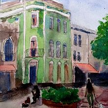 My project in Architectural Sketching with Watercolor and Ink course. Sketching, Drawing, Watercolor Painting, Architectural Illustration, Sketchbook & Ink Illustration project by sabine_richartz - 07.01.2021