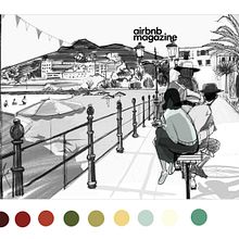 Double page spread for Airbnb magazine. Un progetto di Illustrazione tradizionale di Alex Green - 02.07.2021