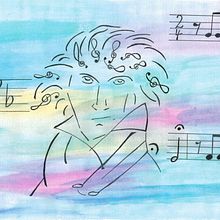 Ludwig van Beethoven. Ilustração tradicional projeto de Sylvi H - 02.07.2021