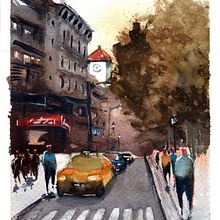 Mi Proyecto del curso: Paisajes urbanos en acuarela. Fine Arts, Watercolor Painting, and Architectural Illustration project by Siomara Arrieta Hickie - 07.02.2021