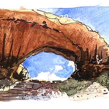 My project in Watercolor Travel Journal course. Un progetto di Illustrazione tradizionale, Pittura ad acquerello, Illustrazione architettonica e Sketchbook di Sandy H - 01.07.2021