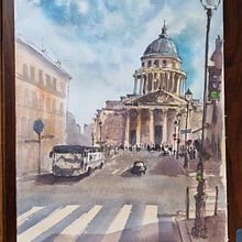 My project in Architectural Sketching with Watercolor and Ink course. Un proyecto de Bocetado, Dibujo, Pintura a la acuarela, Ilustración arquitectónica, Sketchbook, Ilustración con tinta e Ilustración tradicional de Ramya - 04.07.2021