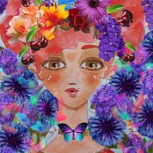 Azul mágico . Un proyecto de Ilustración tradicional, Diseño de personajes y Diseño gráfico de Rosina Moya - 04.07.2021