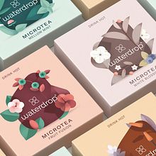 Microtea · Ilustraciones para marca de té. Ein Projekt aus dem Bereich Traditionelle Illustration, Design, Verpackung, Br und ing und Identität von David Comerón - 05.07.2021
