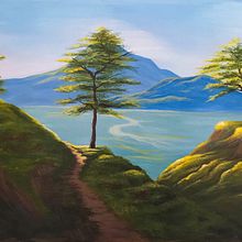 Seascape. Acr, and lic Painting project by Bettina DuMond Nordal - 07.20.2020