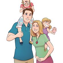 Family Cartoon Portrait | Digital Art Commission. Un progetto di Pittura digitale, Disegno digitale, Illustrazione tradizionale, Illustrazione digitale, Illustrazione infantile e Character design di "Muhammad at-Tayieb" al-Hyari - 05.07.2021