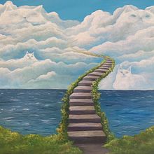 Stairway to cat heaven. Pintura Acrílica projeto de Bettina DuMond Nordal - 06.07.2021