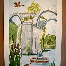 Rubis sous l'aqueduc . Projekt z dziedziny Trad, c, jna ilustracja,  R, sunek i Malowanie akwarelą użytkownika Lucie - 06.07.2021