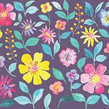 My project in Vibrant Floral Patterns with Watercolors course. Un progetto di Illustrazione tradizionale, Pattern design, Pittura ad acquerello e Illustrazione botanica di Sarah Adams - 01.07.2021