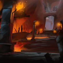 pathway lava (proyecto personal). Een project van Traditionele illustratie,  Scenografie, Digitale illustratie y  Concept art van Francisco Vargas - 06.07.2021