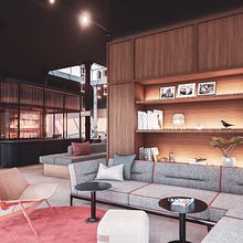 Concept Hotel - Amsterdam. Un proyecto de Arquitectura interior, Infografía y Arquitectura de Majo Mora Carmona - 06.06.2019