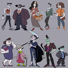 Character designs for Rattle . Character Design, and 2D Animation project by Shea Beck - 05.27.2020