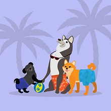 Dogs with shorts. Un proyecto de Ilustración tradicional y Diseño de Aleksandra Tomaševskaja - 28.03.2021