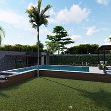 Alberca Residencial . Un proyecto de Arquitectura, Diseño, Modelado 3D y Diseño 3D de Raul Ceballos - 23.04.2020