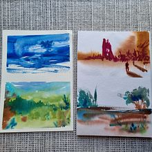 My project in Natural Landscapes in Watercolor course. Fine Arts, Painting, and Watercolor Painting project by Ramya - 07.08.2021