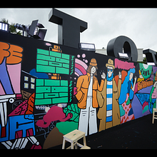 Mural Art Volvo Art Days. Un proyecto de Ilustración tradicional, Diseño, Diseño de personajes, Artesanía y Arte urbano de Jackkrit Anantakul - 08.07.2021