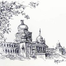 Temples & Monuments - Sketches. Fine Arts, Sketching, and Pencil Drawing project by Alok Kumar - 07.08.2021
