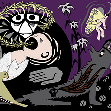 Rocking the Cradle My project in Vector Illustration with a Surrealist Twist course. Un proyecto de Ilustración tradicional e Ilustración vectorial de zwischen - 08.07.2021