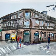 My project in Urban Landscapes in Watercolor course. Un proyecto de Bellas Artes, Pintura a la acuarela e Ilustración arquitectónica de patsvandam - 09.07.2021
