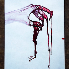 Vampire's Love. Watercolor Painting, Painting, and Traditional illustration project by Valeriya Saranskikh - 07.09.2021