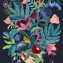 "Floral bouquet". Traditional illustration, and Design project by Malin Gyllensvaan - 07.09.2021