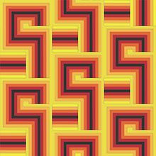 Patron geométrico, negro, rojo, naranja x2 y amarillo. Un proyecto de Ilustración tradicional de Astro Nave - 10.07.2021