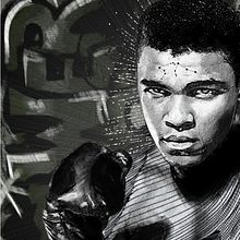 Mohamed Ali. Traditional illustration, Painting, and Street Art project by Sandra Calzada - 07.10.2021